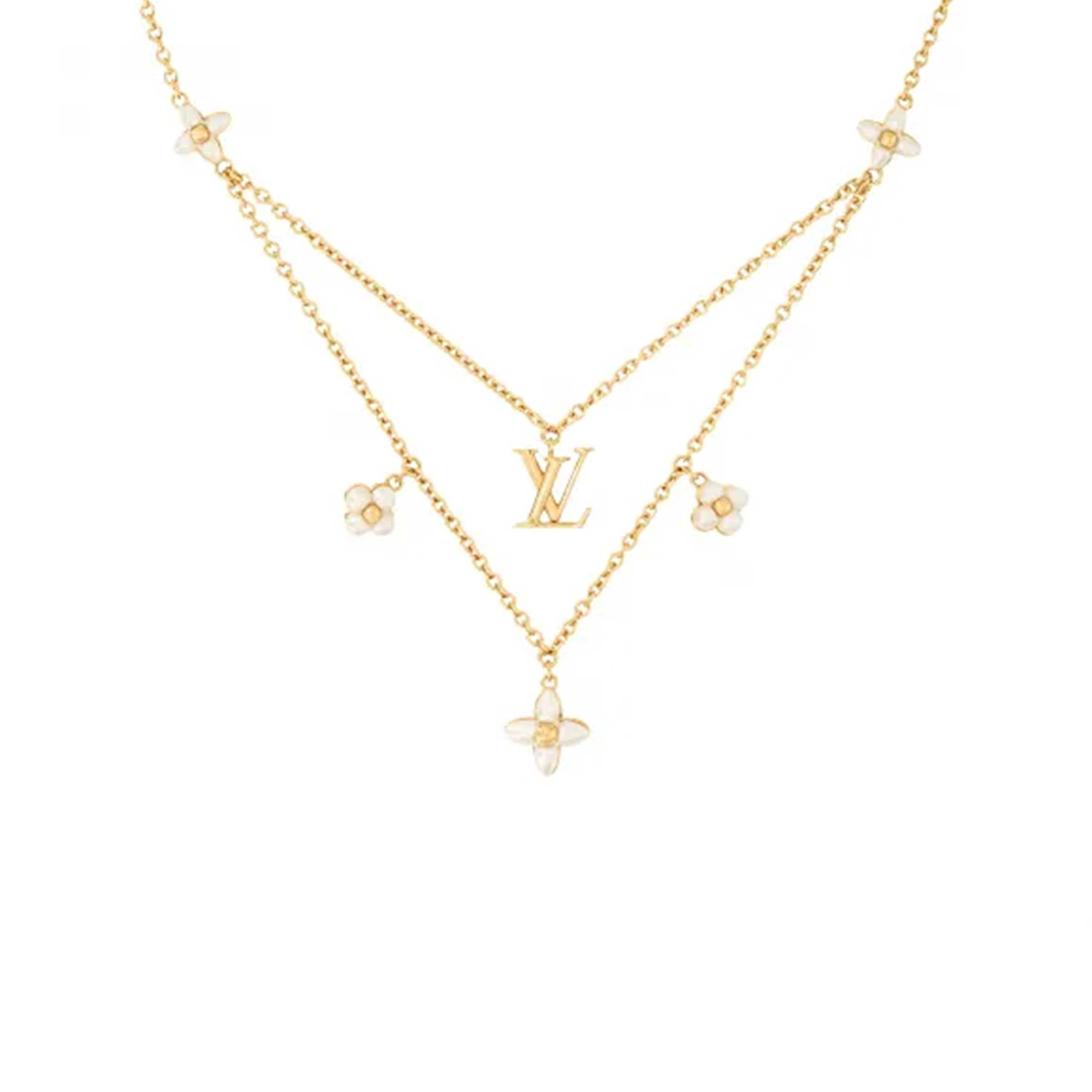 l**is V*t*n lv floragram monogram necklace m00981